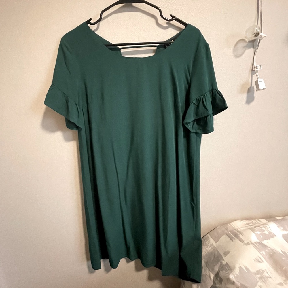 Emerald green shift dress